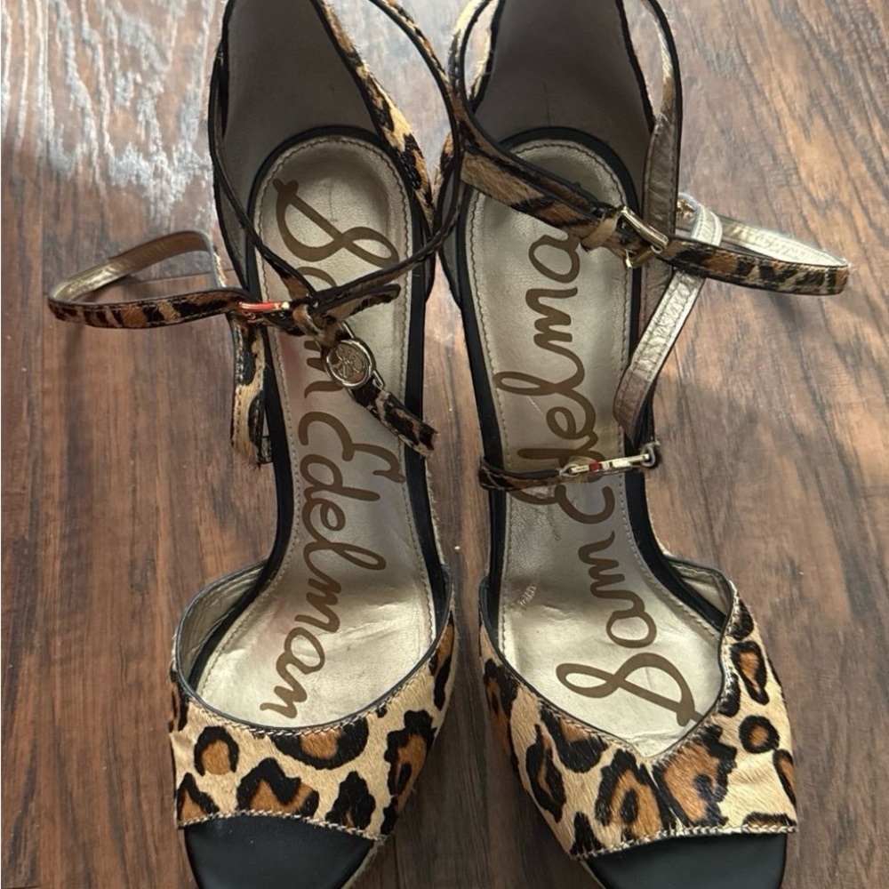 Sam Edelman Brown and Black High Heeled Sandals
